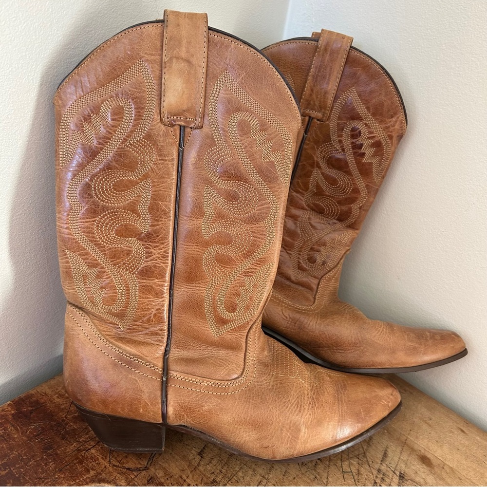 Tan Leather Heeled Boots